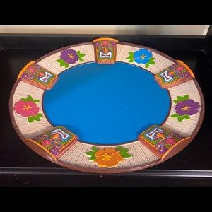 Large Hawaiian themed platter, 2 available